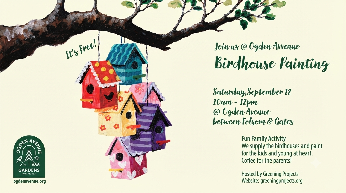 Birdhouse Painting at Ogden Avenue Gardens